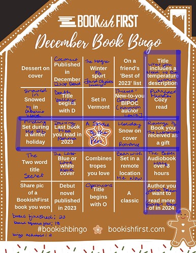 Bookish First Bingo December 2023 COMPLETED