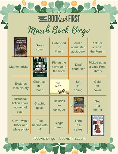 March Bookish Bingo board