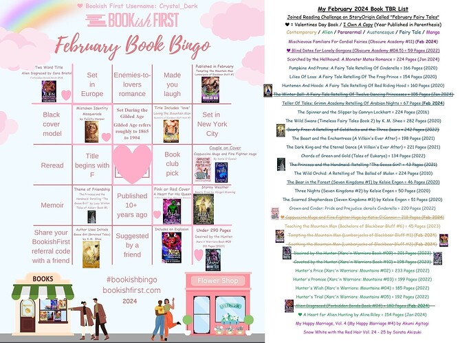 2024 February BookishFirst Bingo + February TBR List